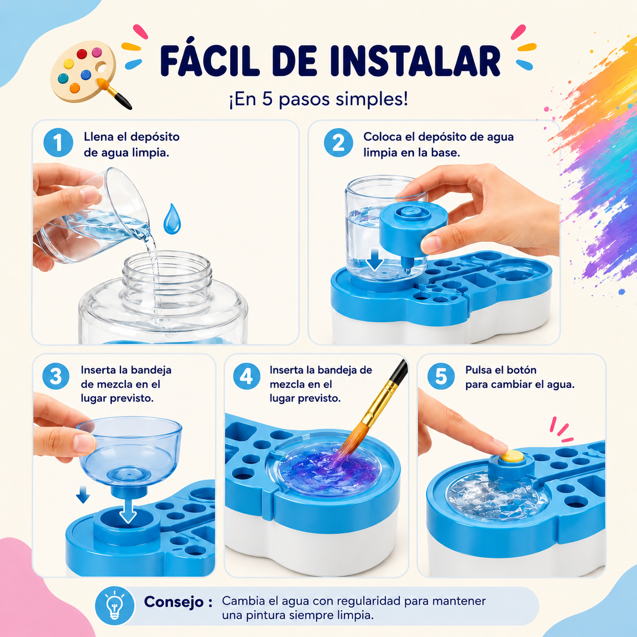 StudioBrush Limpiador Automático de Pinceles
